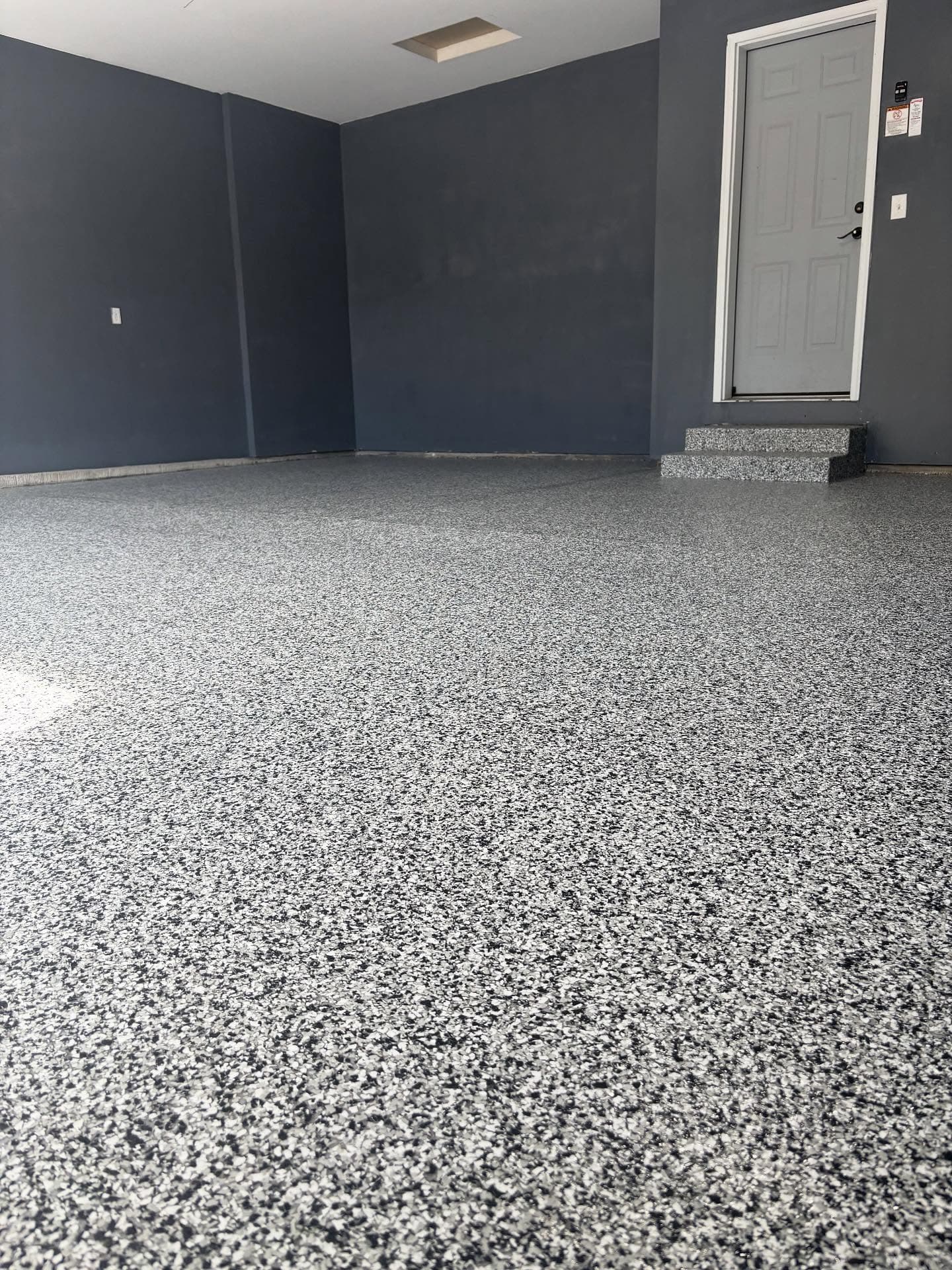 Flake — Domino blend broadcast — Fusion Floors, Sparta, WI